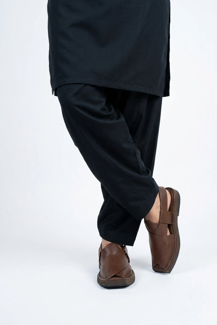 Brown Milled Kaptan Classic Traditional Chappal