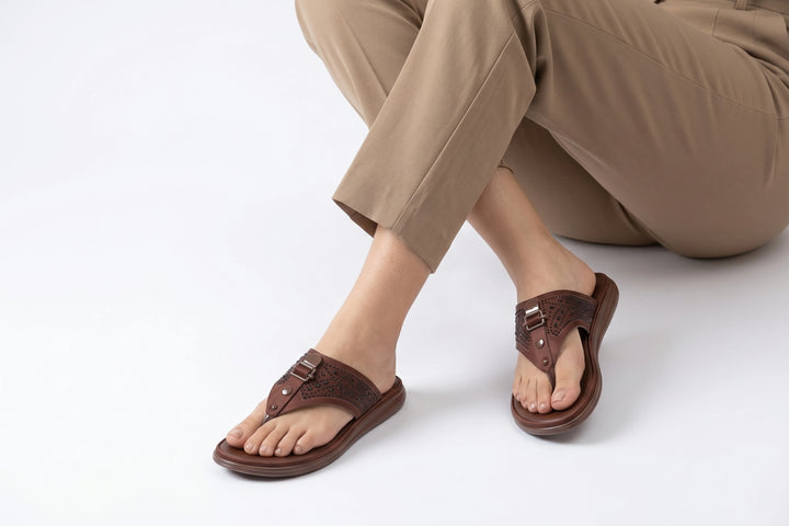 Coffee Premium PU Medicated Chappal