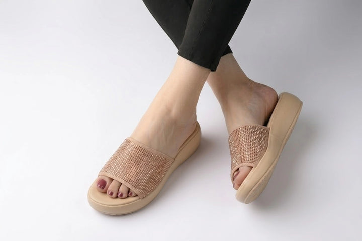 Luxury Khaki Designer Medicated Slipper
