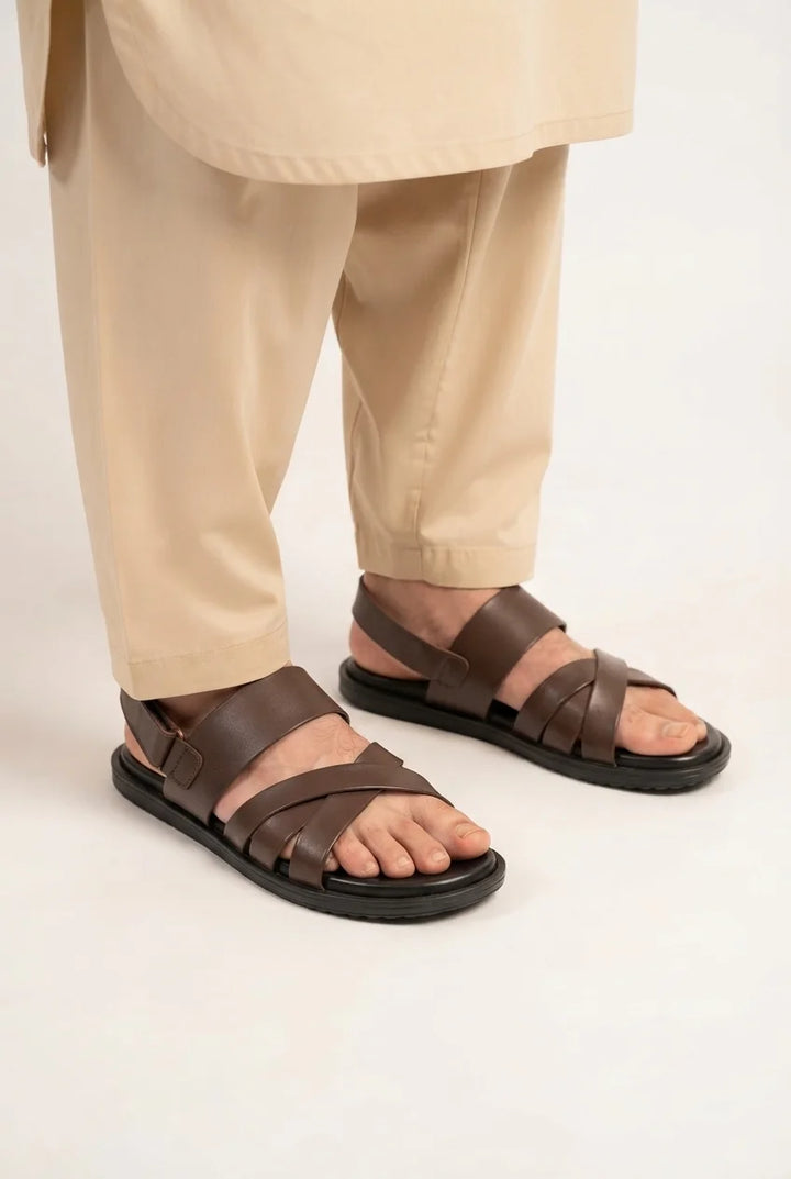 Luxury Brown Leather Sandal