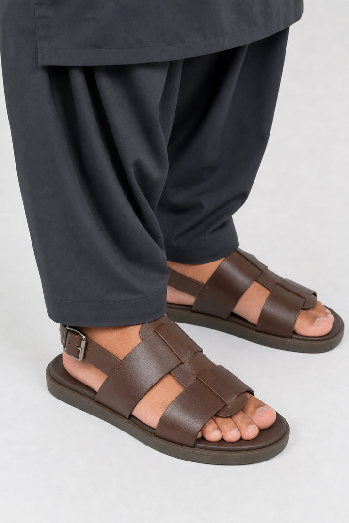 Classic Dark Brown Leather Sandal