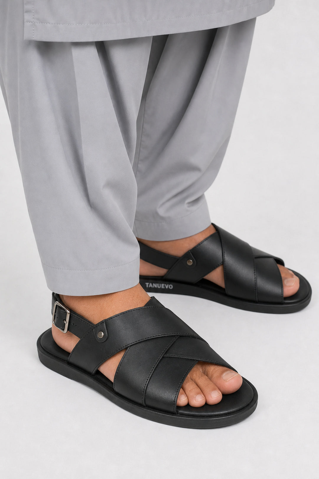 Modern Black Comfort Sandal