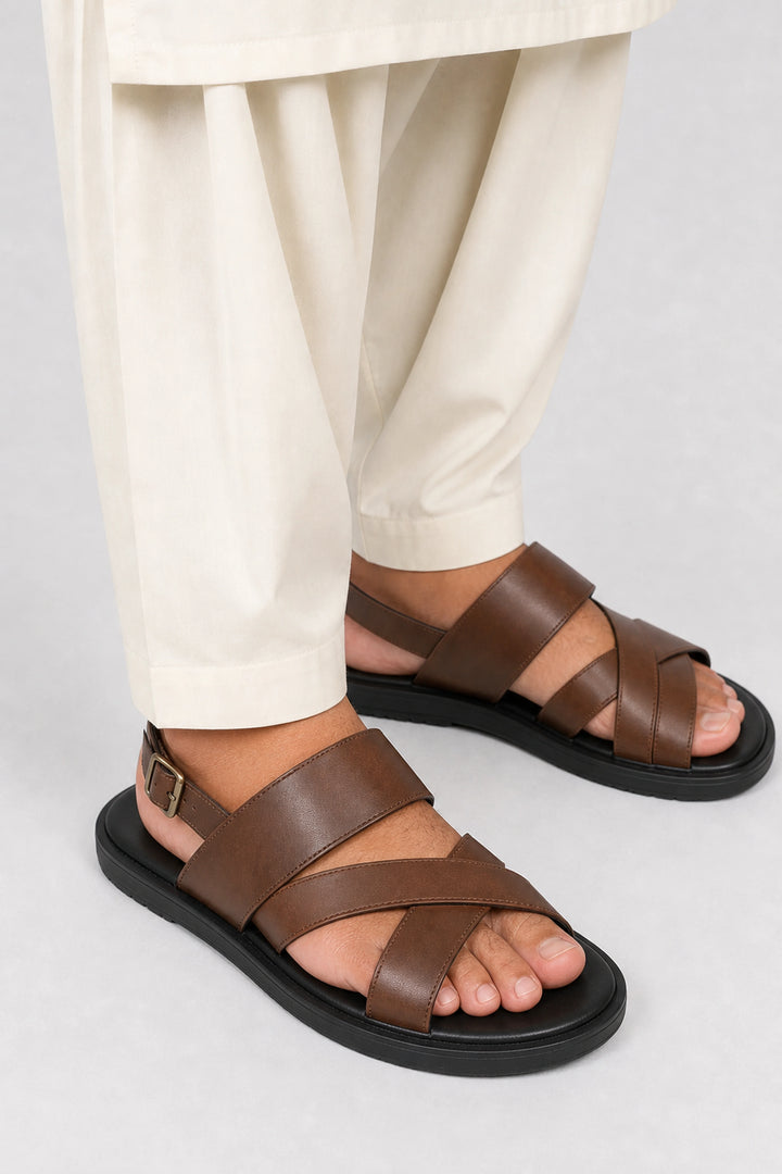 Luxury Brown Leather Sandal